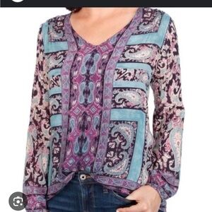 Lucky Brand Blouse Paisley Blue and Purple